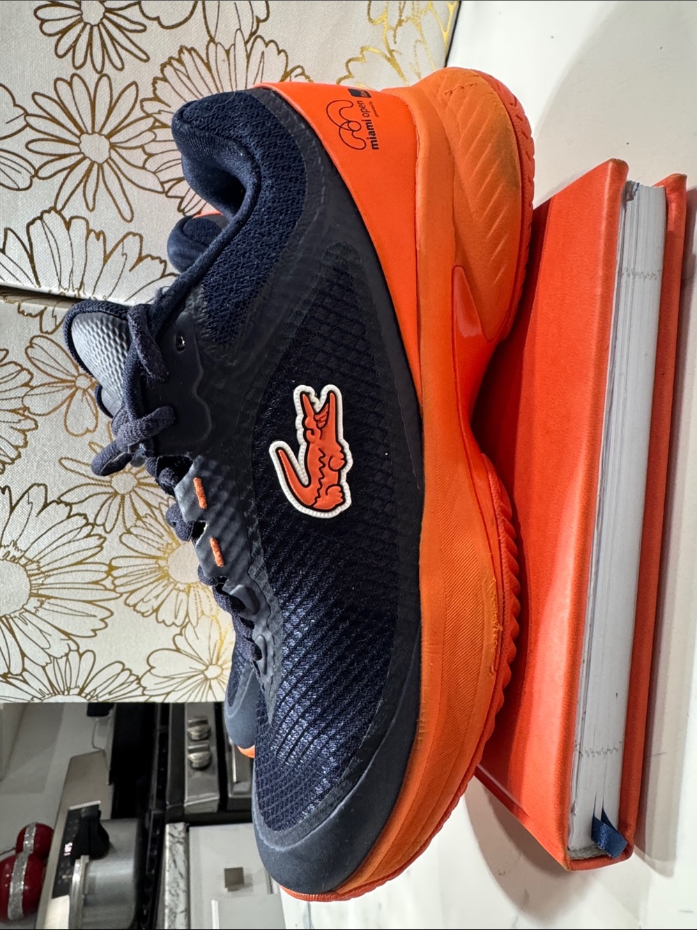 Zapatillas Lacoste AG-LT Ultra navy & Bright Orange Athletic Shoe with Croc Logo